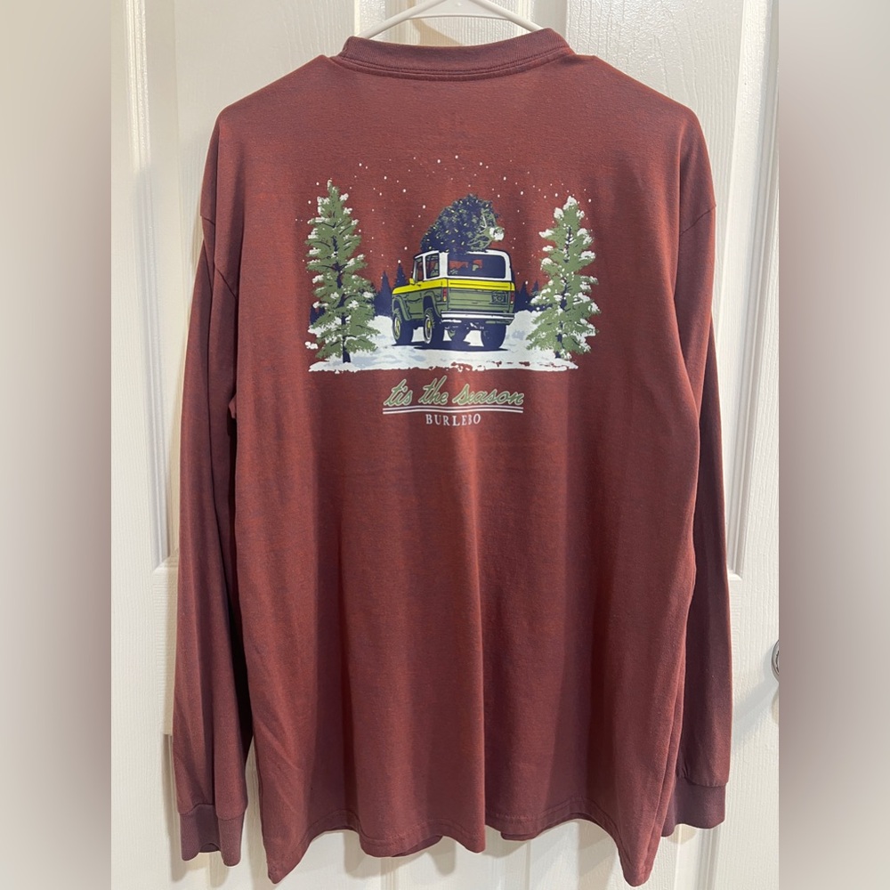 BURLEBO. Christmas “Tis The Season” Longsleeve Pocket Tee